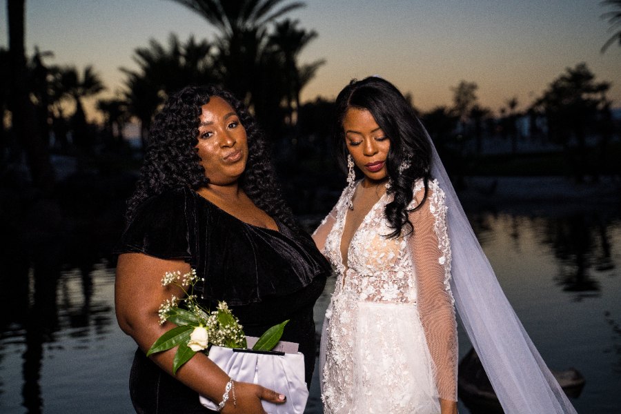 Las Vegas wedding photography — a tender moment shared with the maid of honor