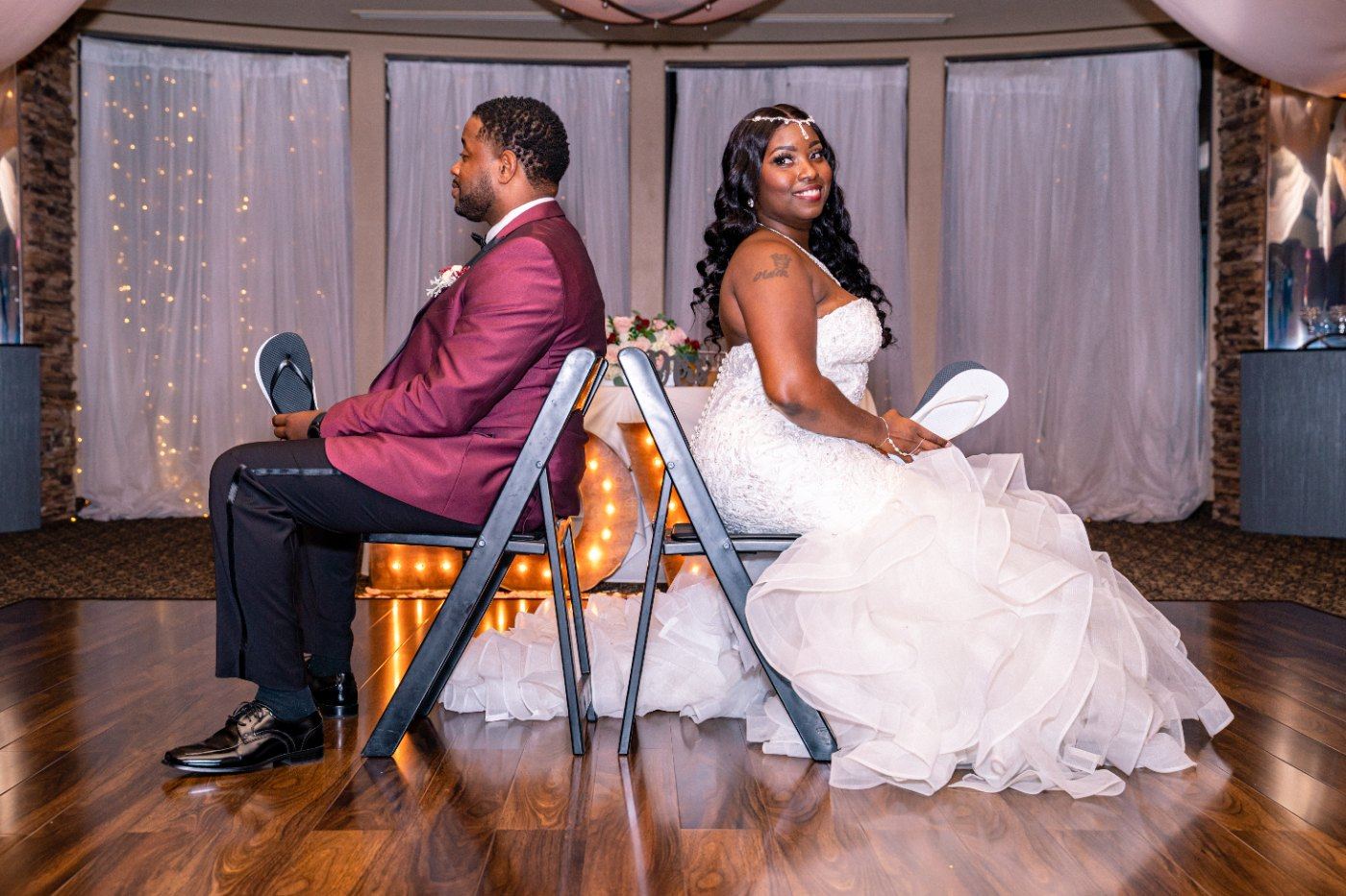 Las Vegas wedding photography — the couple at the sweetheart table