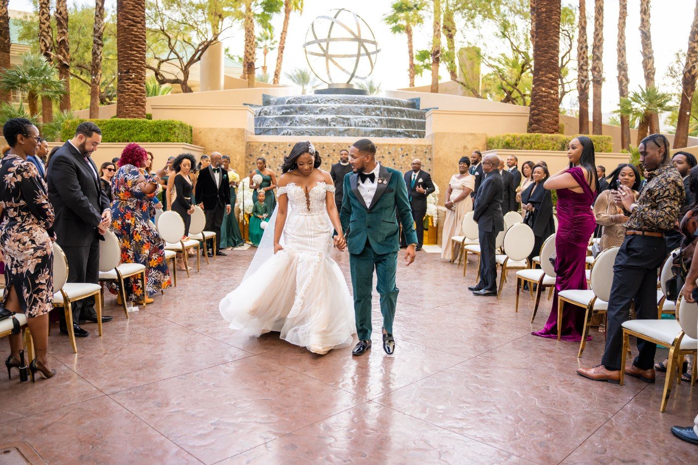 Las Vegas wedding photography — the recessional back down the aisle