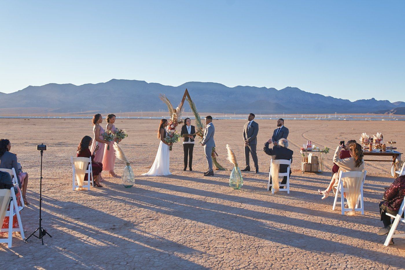 Las Vegas wedding photography — the ceremony on the open dry lake bed