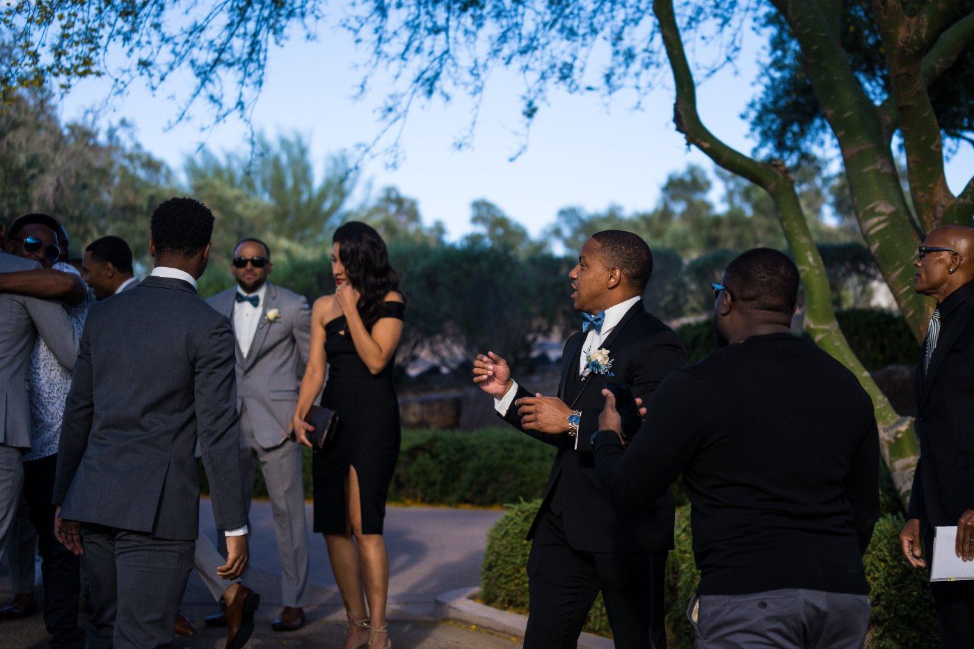 Las Vegas wedding photography — guests gathering outside before the ceremony
