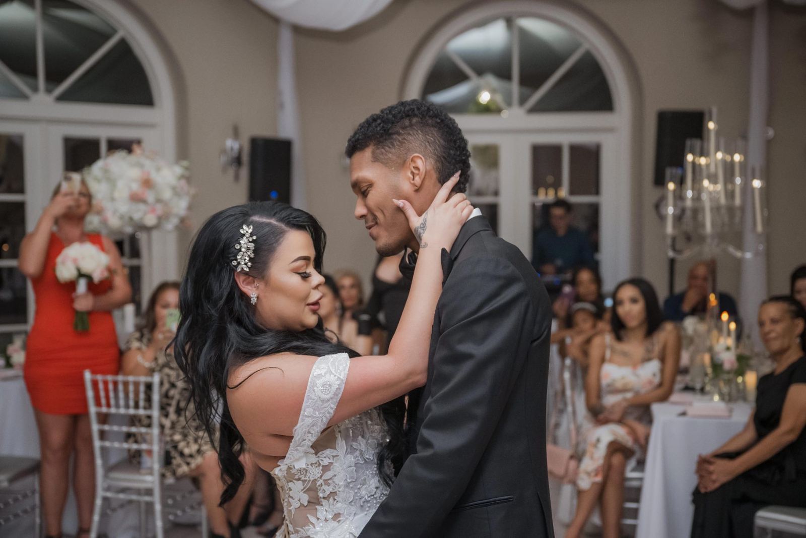 Las Vegas wedding photography — laughing together during the first dance