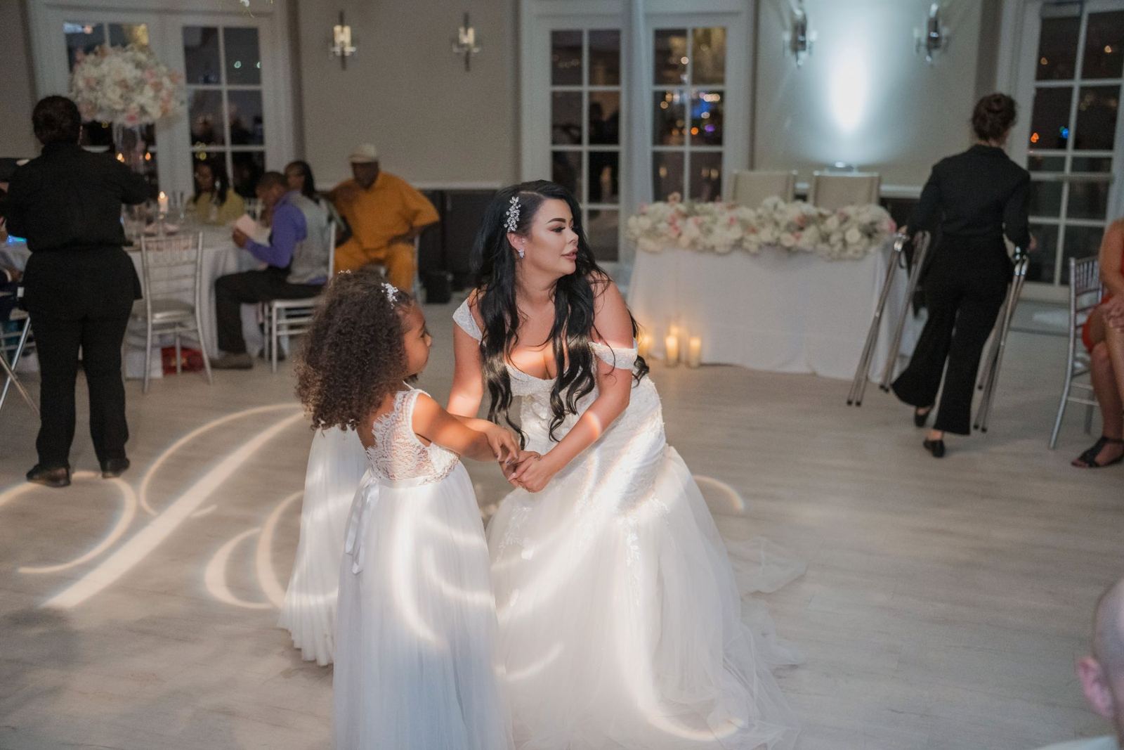 Las Vegas wedding photography — first dance in front of sparkler LOVE letters