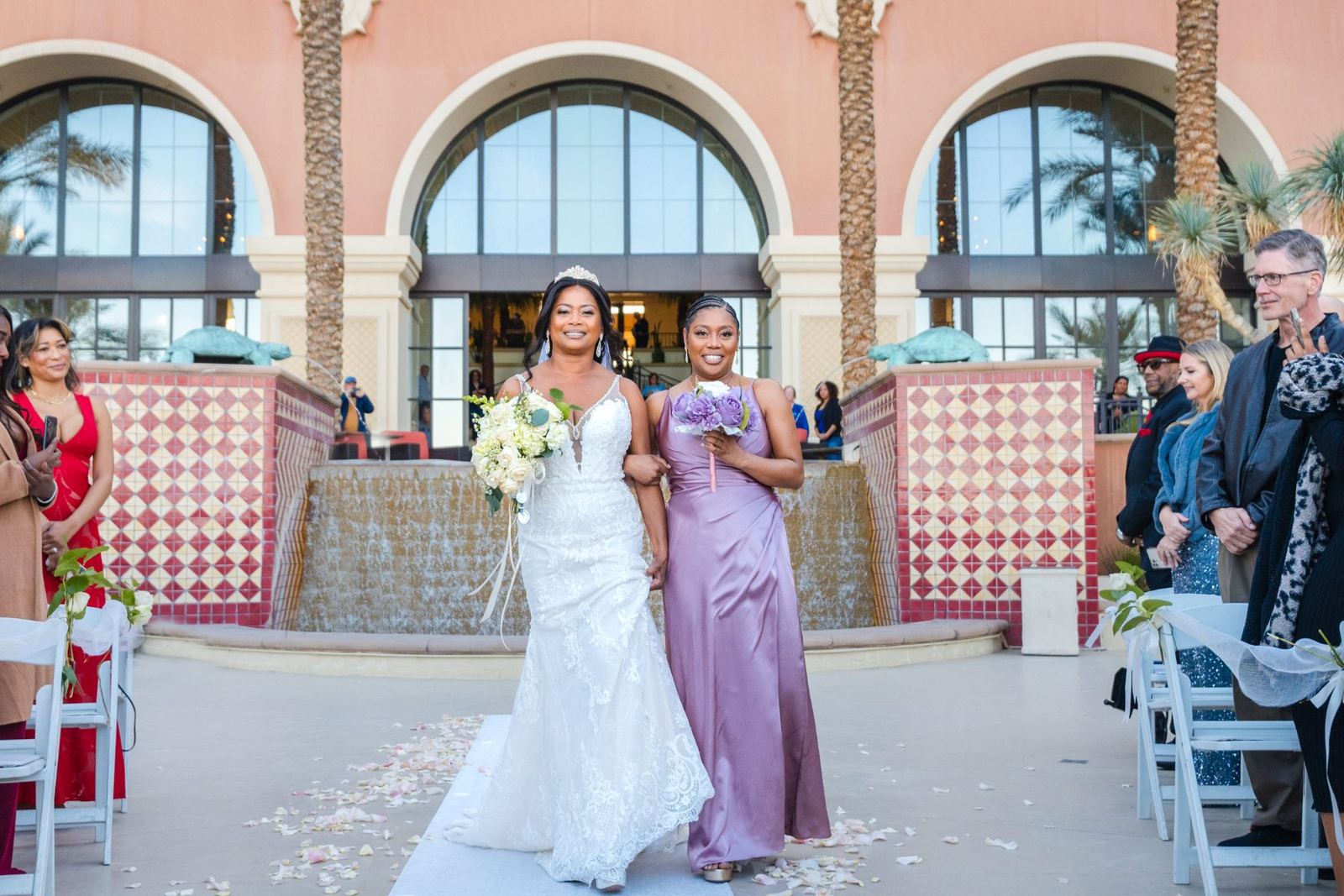 Las Vegas wedding photography — walking down the aisle to the ceremony