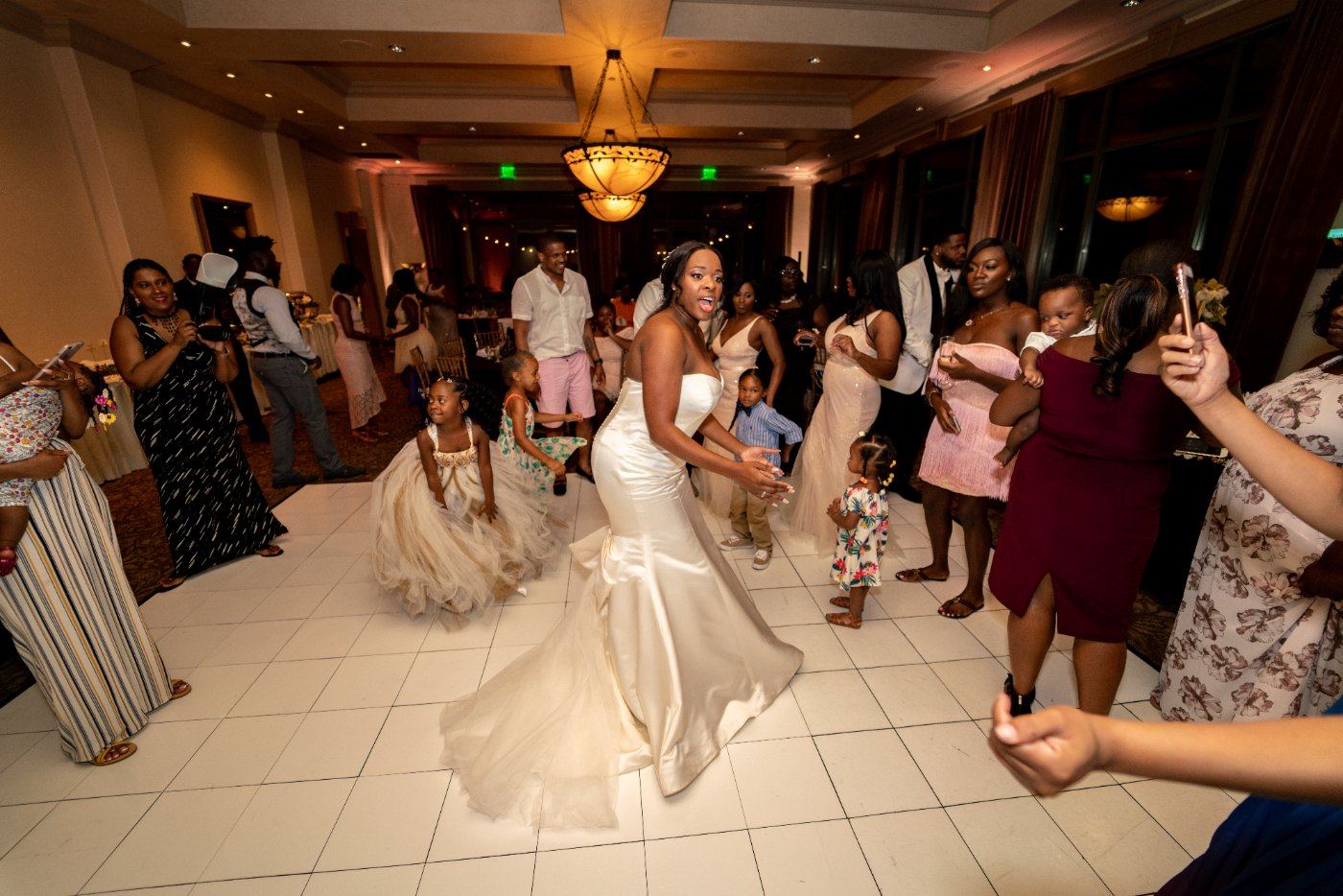 Las Vegas wedding photography — the bride spinning on the dance floor