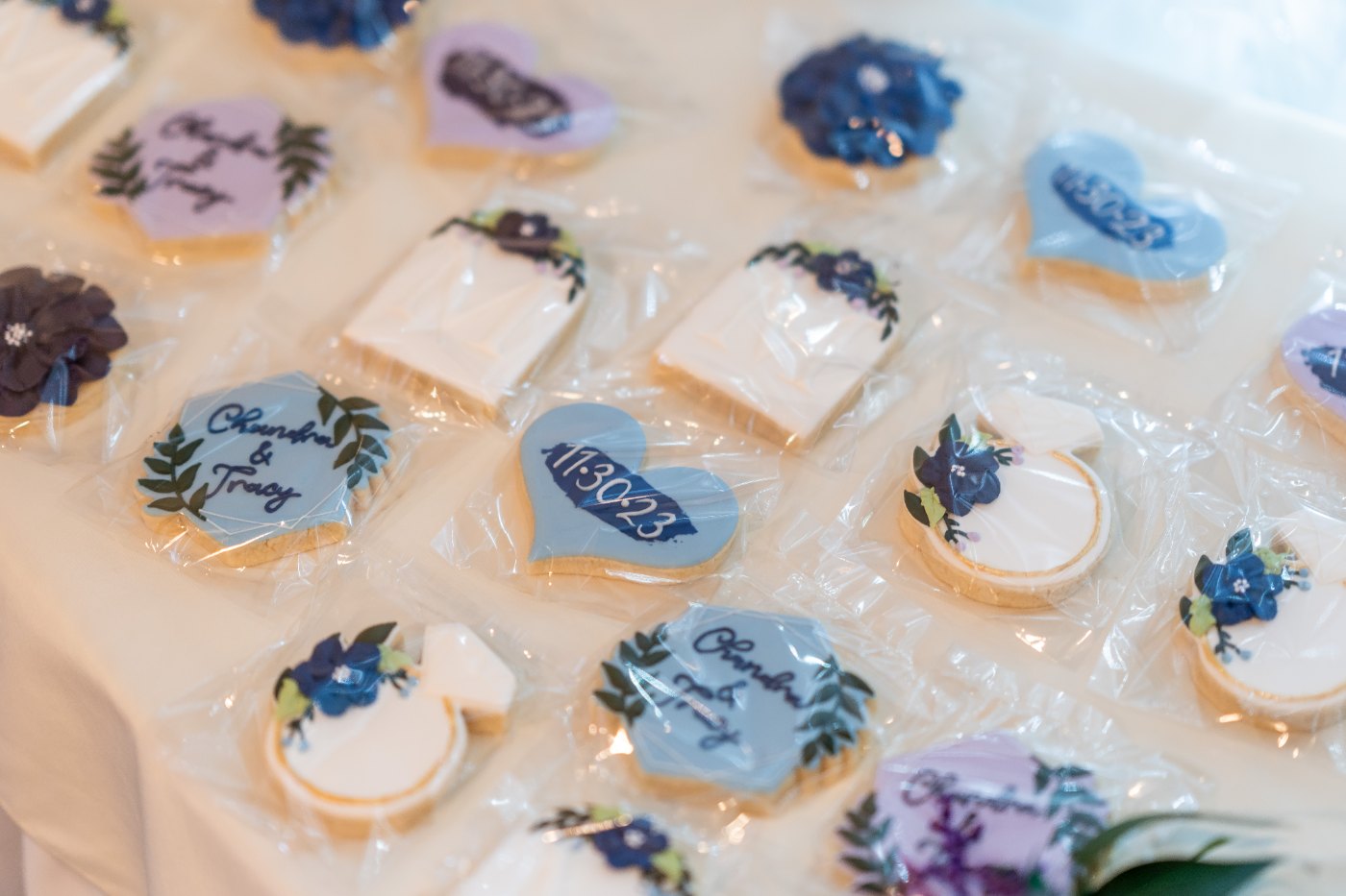 Las Vegas wedding photography — hand-decorated wedding cookies laid out at the reception